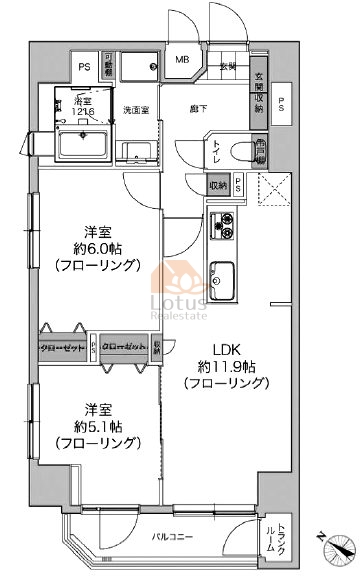 藤和シティホームズ文京向丘1202間取図