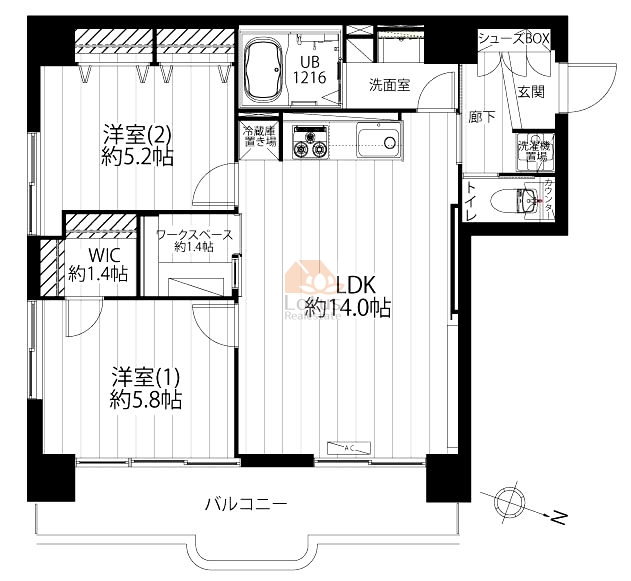 小鳩マンション201間取図