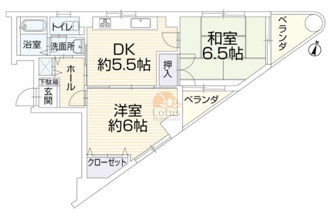 スカイウェイ立石501間取図