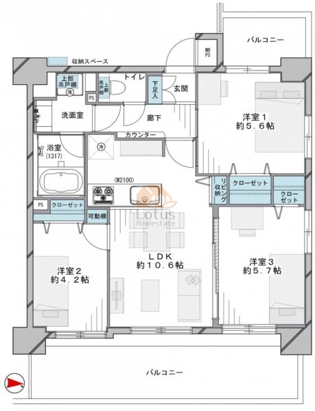 日神パレステージ新小岩1005間取図