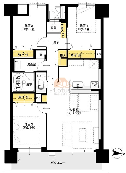 アーバンメゾン東大島304間取図