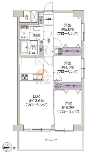 西大島スカイハイツ512間取図