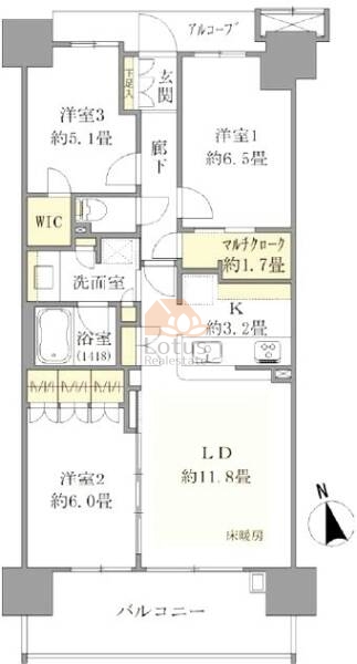 グランマークスツインフォートB206間取図