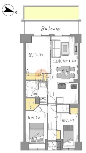 エクセル荻窪西102間取図