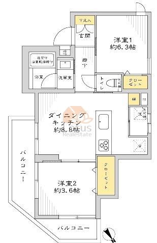 エクセルシオール文京大塚503間取図