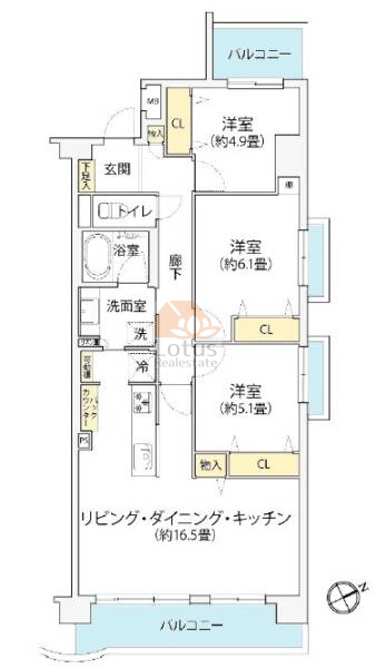 セザール船堀306間取図