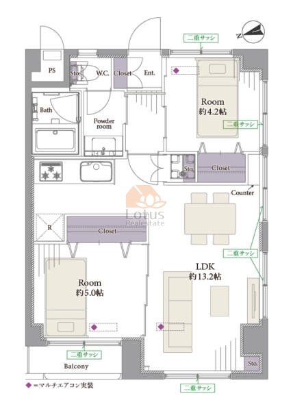 サカイリグリーンパーク北千住第6801間取図