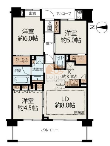 グローベルザガーデン新宿西落合604間取図