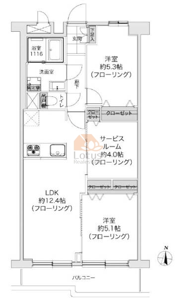 木場ハイツ213間取図