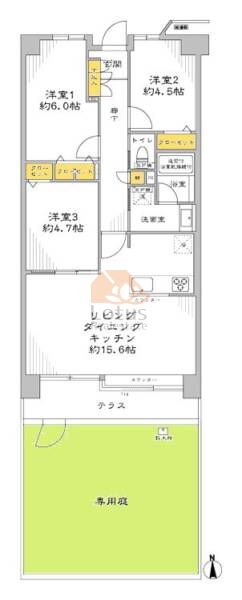 ツインシティ壱番館エトランズ東砂105間取図