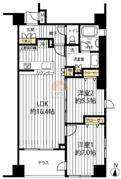 サンデュエル東京ザプレミオステージ101間取図