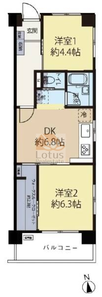 お花茶屋ローヤルコーポ207間取図