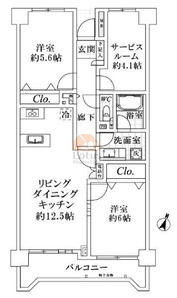 東建ニューハイツ西新井307間取図