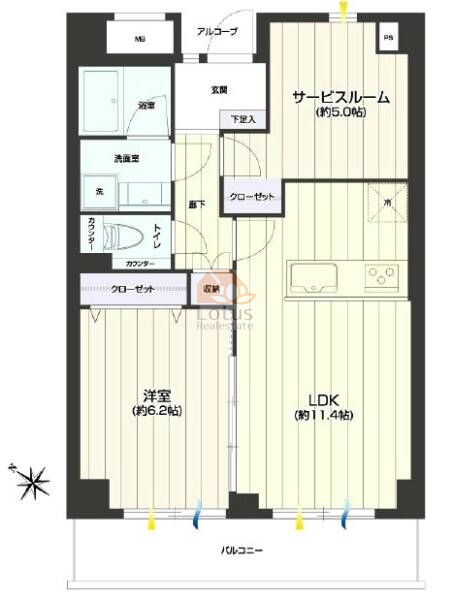 グリーンパーク堀切菖蒲園2番館202間取図