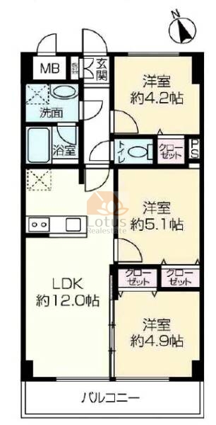 ルックハイツ金町1402間取図