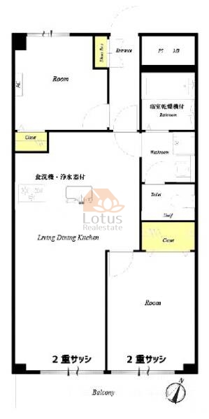 たつみ橋マンション6階間取図