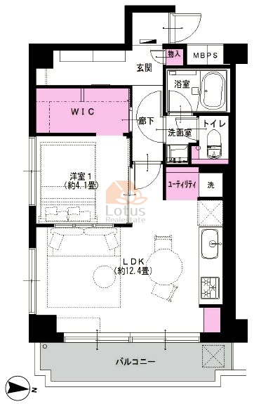 大島シャスターマンション504間取図