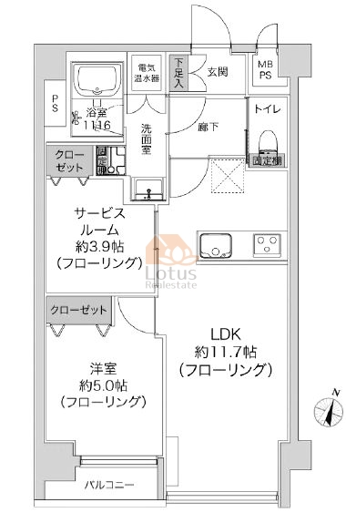 マンション西五反田202間取図