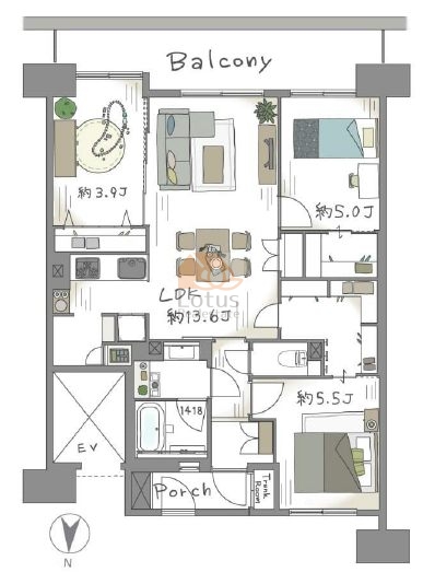 ヴェールガーデン富士見台1009間取図