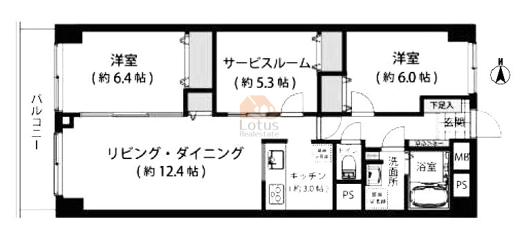 イトーピア東大島マンション2階間取図