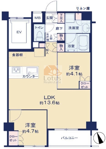 ブルーシエル西新井大師304間取図