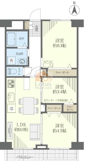 江古田パークマンション1305間取図