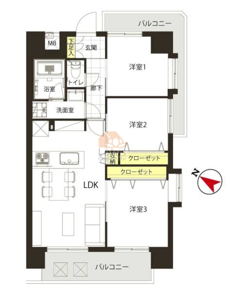 ハイホーム三ノ輪203間取図