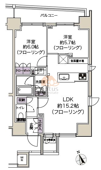 オープンレジデンシア四谷坂町501間取図