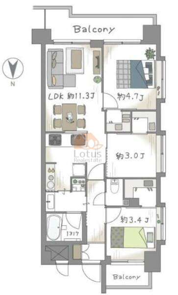 レジェンド木場1202間取図