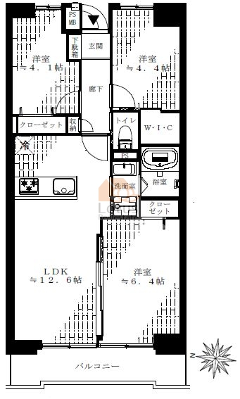 ライオンズプラザ北綾瀬1216間取図