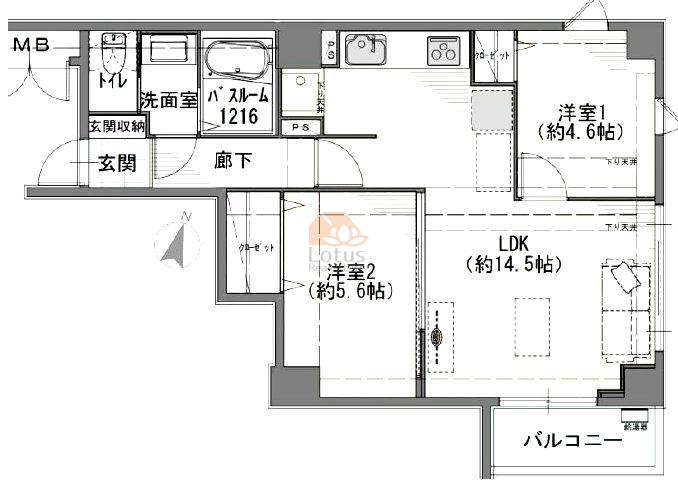 サンヴェール亀有502間取図