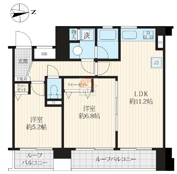 コスモ町屋リバーシティ803間取図