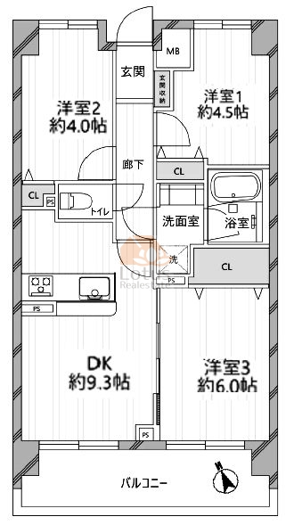 コスモお花茶屋参番館802間取図