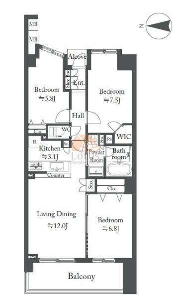 プライヴェル足立パークフロント505間取図