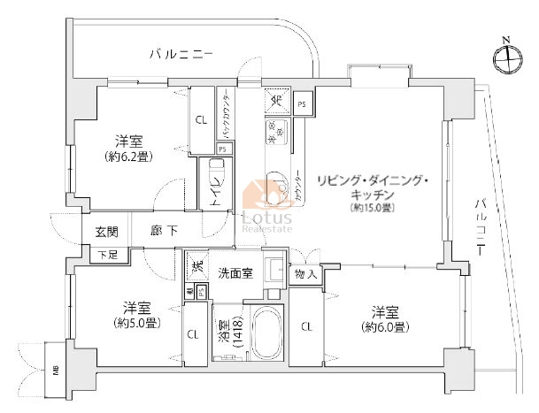 コスモ葛西シティフォルム306間取図