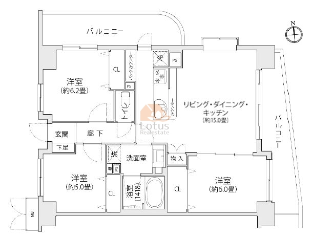 コスモ葛西シティフォルム306間取図