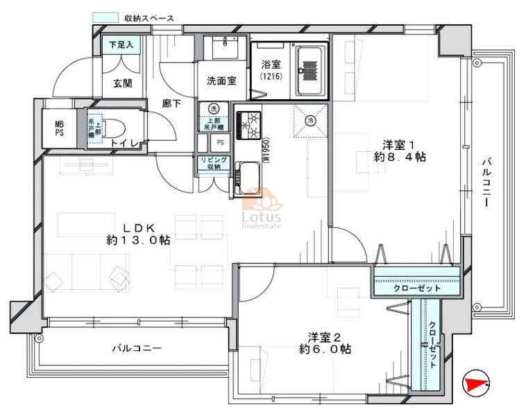 サンハイム高井戸307間取図