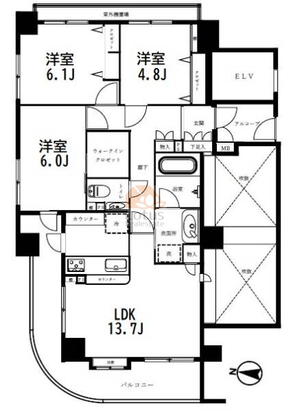 セザール第2東綾瀬公園401間取図