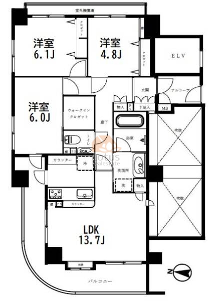 セザール第２東綾瀬公園401間取図