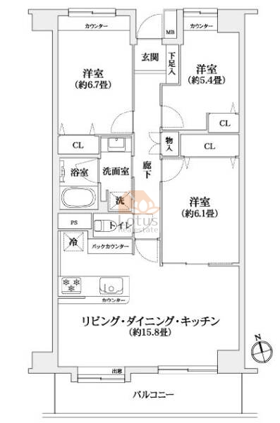 サニーハウス新小岩親水公園404間取図