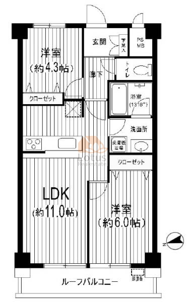 ライオンズマンション方南町402間取図