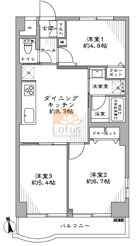 柳原パークハイツ102間取図