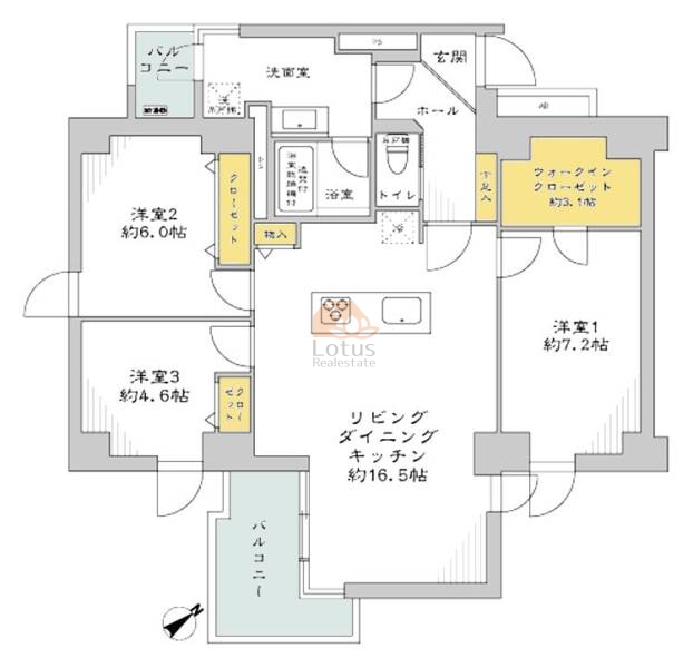 目黒不動前マンション805間取図