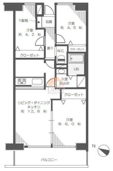 ライオンズプラザ北綾瀬1118間取図