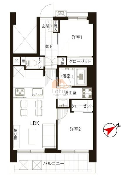 ラビ目黒406間取図