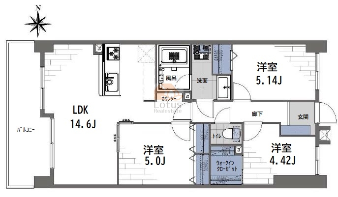 メロディーハイム大島302間取図