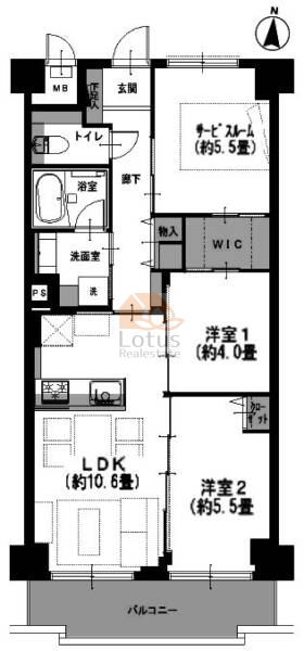 ライオンズマンション小岩第５409間取図