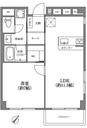 春日ビューハイツ5階間取図