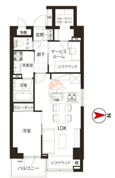 藤和シティスクエア三田ノースウイング1101間取図