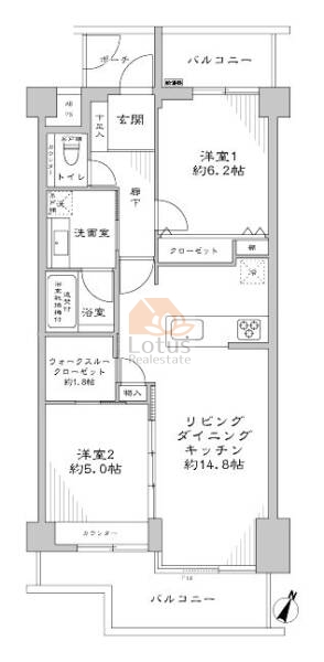 センターハイツ梅ヶ丘210間取図